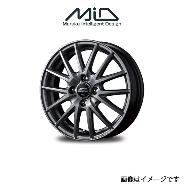 MID シュナイダー SQ27 アルミホイール 1本 タフト LA900系(14×4.5J 4-100 INSET45 メタリックシルバー)SCHNEIDER SQ27