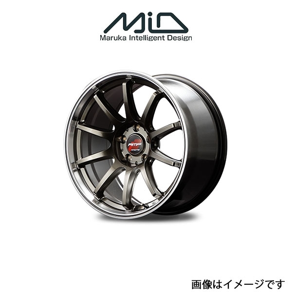 MID RMPレーシング R10 アルミホイール 1本 ヴィッツ 130系(16×6J 4-100 INSET43 レーシングチタンシルバー/リムポリッシュ)RMP RACING_画像1