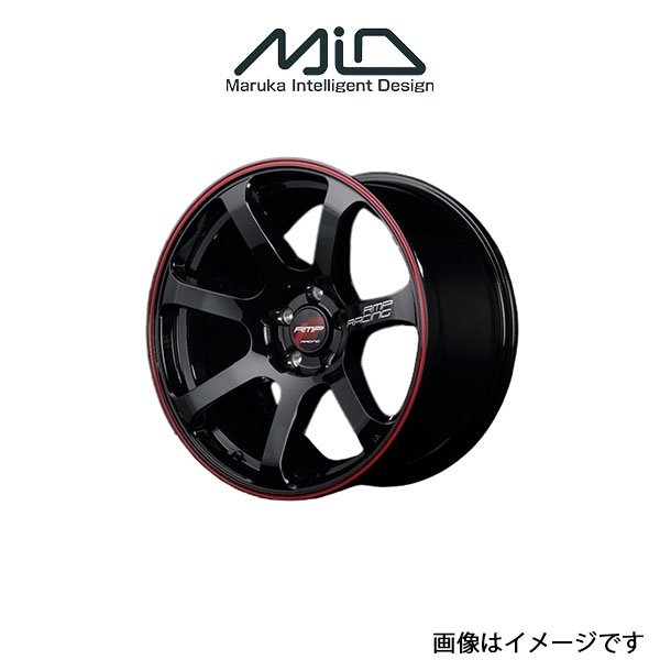 MID RMPレーシング R07 アルミホイール 1本 タント/タントカスタム LA300系(15×5J 4-100 INSET45 ブラック/リムレッドライン)RMP RACING_画像1