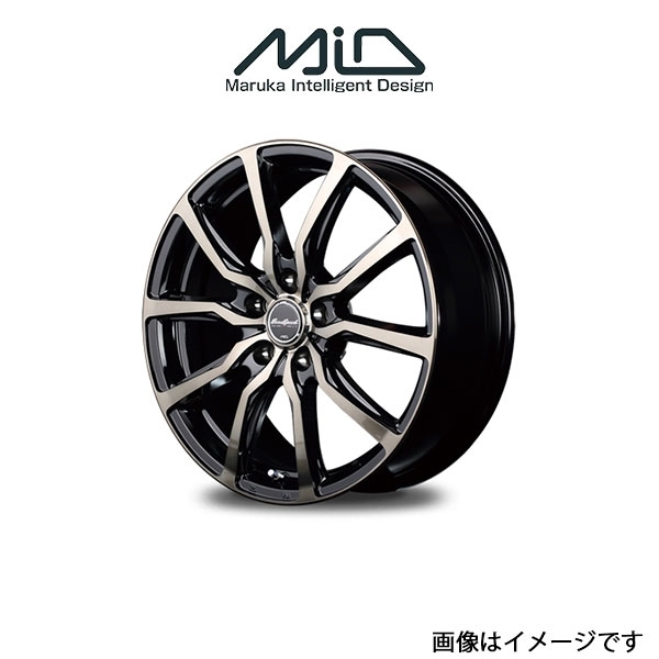 MID ユーロスピード DC52 アルミホイール 1本 スカイラインクーペ 36系(18×7J 5-114.3 INSET48 ブラックポリッシュ)EUROSPEED DC52_画像1