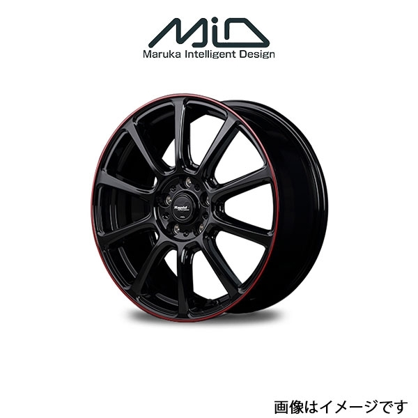 MID ラピッドパフォーマンス ZX10 アルミホイール 1本 フェアレディZ 34系(18×7.5J 5-114.3 INSET38 ブラック+レッド)RAPID PERFORMANCE_画像1