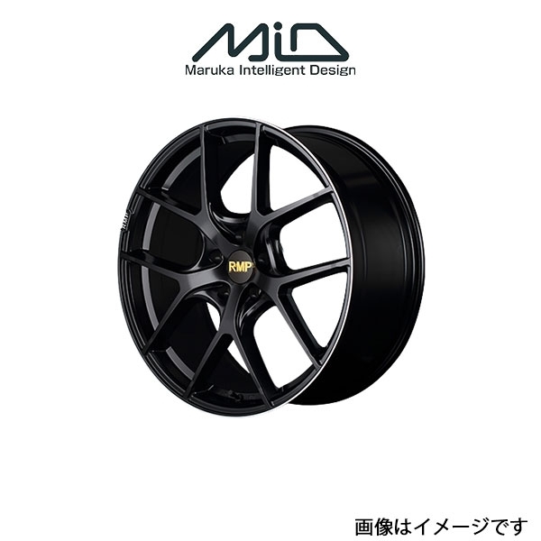 MID RMP 025F アルミホイール 1本 セレナ 27系(17×7J 5-114.3 INSET48 セミグロスブラック+リムエッジDC+ロゴマシニング)