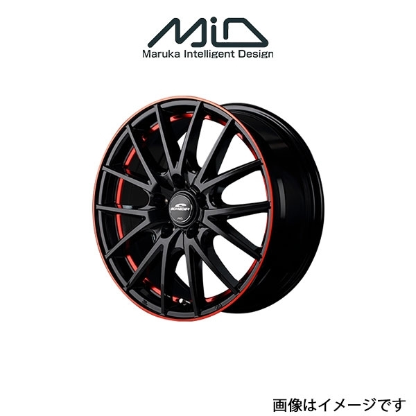 MID シュナイダー RX27 アルミホイール 1本 サイ 10系(17×7J 5-114.3 INSET38 ブラック/レッド)SCHNEIDER_画像1