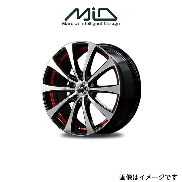 MID シュナイダー RX 01 アルミホイール 1本 キックス 15系(17×7J 5-114.3 INSET38 ブラックポリッシュ/アンダーカットレッド)SCHNEIDER_画像1