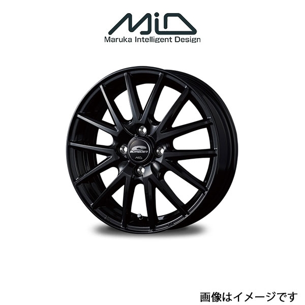 MID シュナイダー SQ27 アルミホイール 1本 キューブ 11系(15×5.5J 4-100 INSET43 メタリックブラック)SCHNEIDER SQ27_画像1