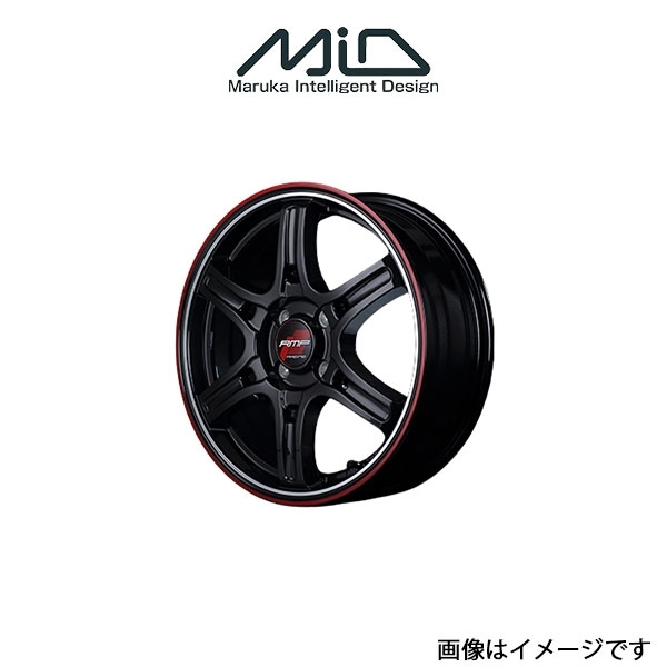 MID RMPレーシング R60 アルミホイール 1本 フィット GR系(16×6J 4-100 INSET43 クリスタルブラック/レッド&クリア)RMP RACING_画像1