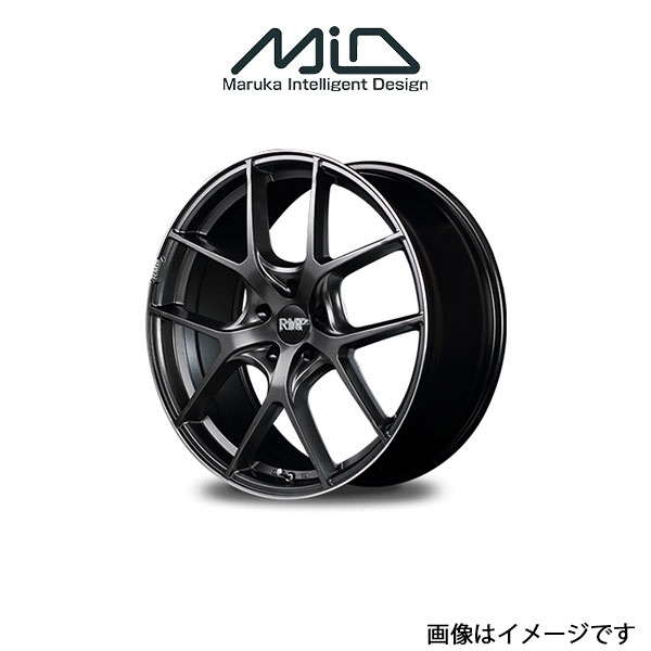 MID RMP 025F アルミホイール 1本 フェアレディZ 33系(17×7J 5-114.3 INSET40 セミグロスガンメタ+リムエッジDC+ロゴマシニング)