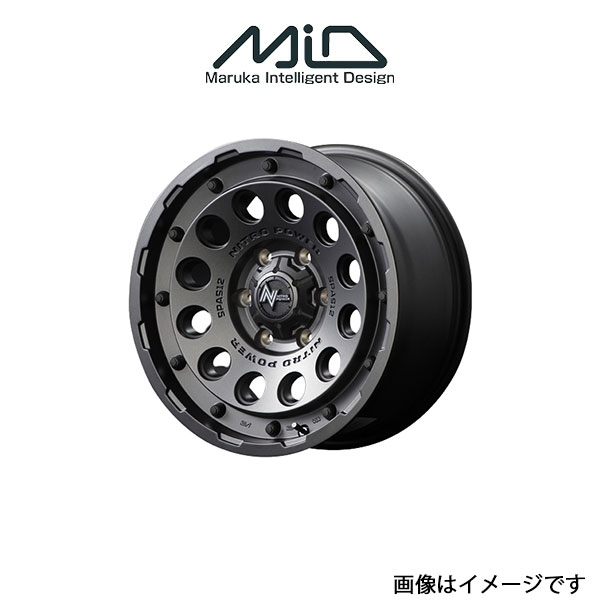 MID ナイトロパワー H12ショットガン アルミホイール 1本 ゼスト JE系(14×4.5J 4-100 INSET45 バレルブラック)NITRO POWER H12 SHOTGUN_画像1