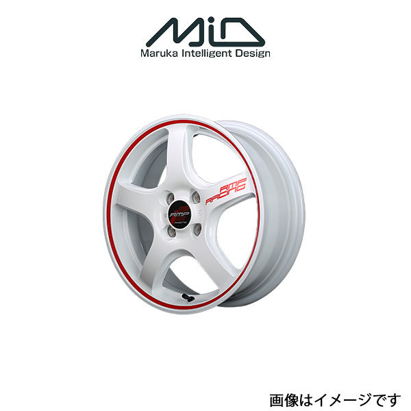 MID RMPレーシング R50 アルミホイール 1本 ロードスター RF ND系(16×6J 4-100 INSET43 ホワイト/リムレッドライン)RMP RACING R50_画像1