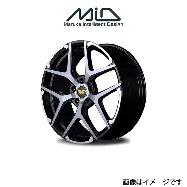 MID RMP 025FX アルミホイール 1本 WRX STI VAB(18×8J 5-114.3 INSET42 ブラックポリッシュ/ハイブリッドクリア(ゴールド))_画像1