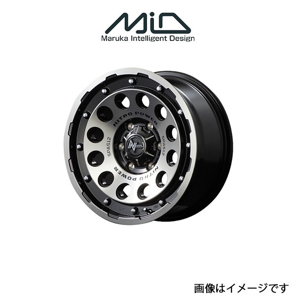 MID ナイトロパワー H12ショットガン アルミホイール 1本 デリカD:2 MB15S(14×4.5J 4-100 INSET45 ブラッククリア)NITRO POWER H12_画像1