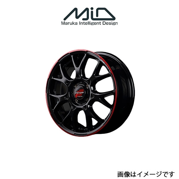 MID RMPレーシング R27 アルミホイール 1本 ミラージュ A0#A(16×5J 4-100 INSET45 ブラック/リムレッドライン)RMP RACING R27_画像1