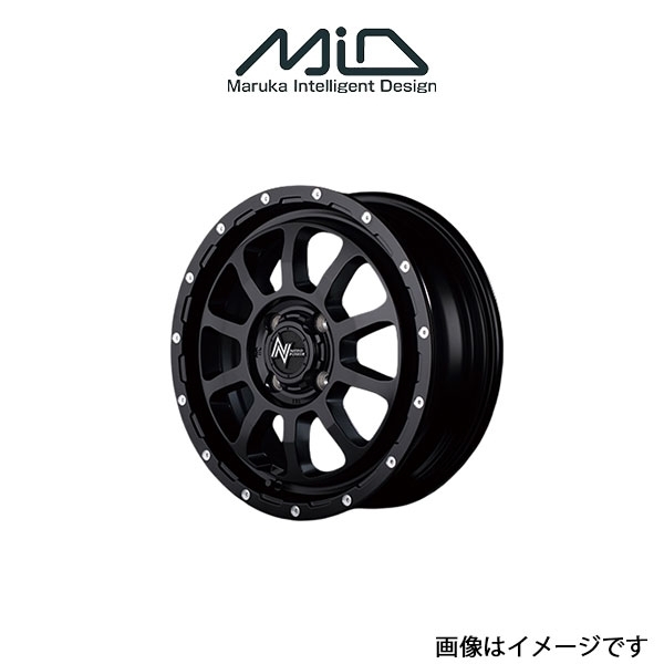 MID ナイトロパワー M10パーシングKC アルミホイール 4本 ミライース LA300系(15×5J 4-100 INSET45 セミグロスブラック)NITRO POWER