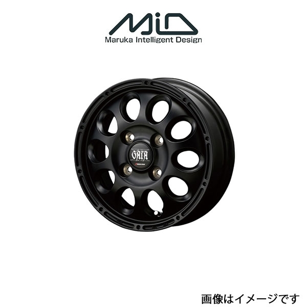 MID マナレイスポーツ ガイアクロス アルミホイール 4本 ムーブ LA100S/LA110S(12×4J 4-100 INSET42 マットブラック)MANARAY SPORT GAIA X_画像1