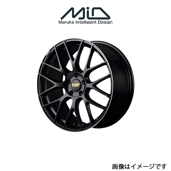 MID RMP 028F アルミホイール 4本 クラウン 180系(18×8J 5-114.3 INSET42 セミグロスブラック+リムエッジDC+ロゴマシニング)_画像1