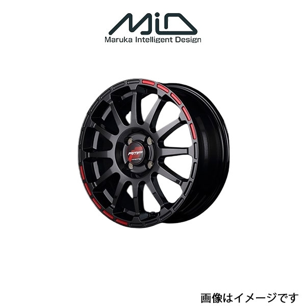 MID RMPレーシング GR12 アルミホイール 4本 ヴィッツ 90系(16×6J 4-100 INSET43 クリスタルブラック/ストロボレッド)RMP RACING GR12_画像1