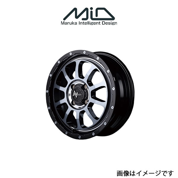 MID ナイトロパワー M10パーシングKC アルミホイール 4本 ワゴンR MH21S/MH22S(14×4.5J 4-100 INSET45 ブラック)NITRO POWER_画像1