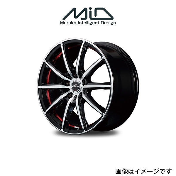 MID シュナイダー SX 2 アルミホイール 4本 デリカD:5 CV5W(17×7J 5-114.3 INSET38 ブラック/レッド)SCHNEIDER_画像1