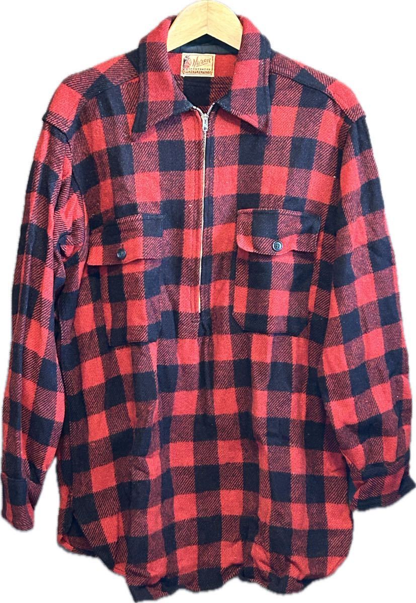 ★スペシャルハーフジップシャツ黒赤★シアーズペニーズモンゴメリービッグファイブセントタウンピルグリムミリタリーＵＳＡ製ヴィンテージ