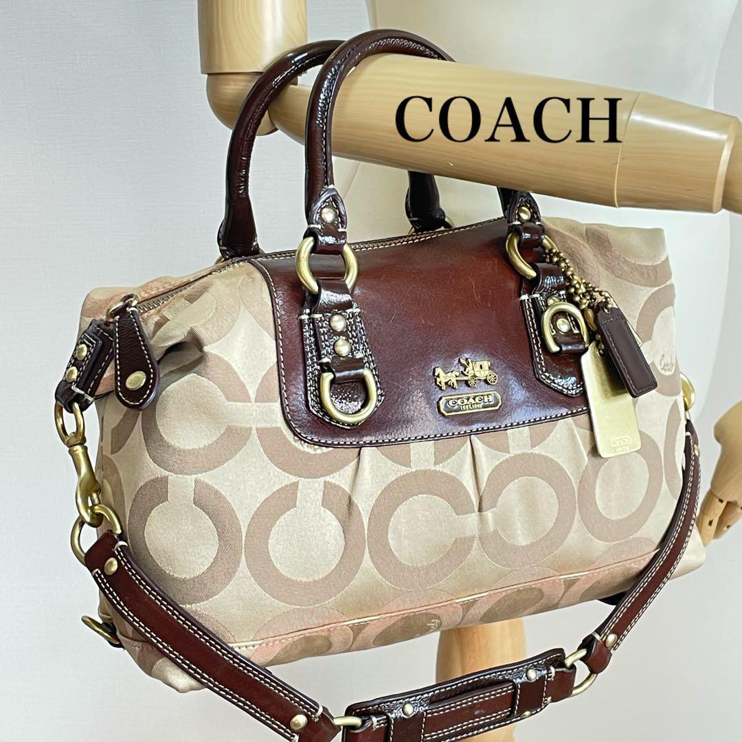 Yahoo!オークション - □美品□ COACH コーチ オプアート ショルダー 