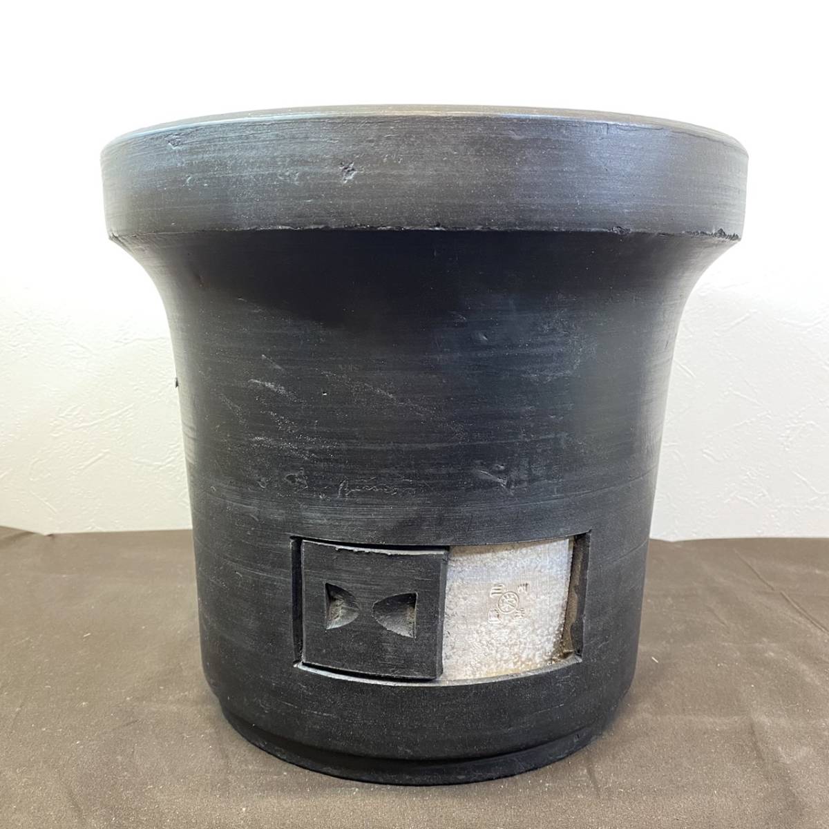 [MH-5680] не использовался товар чёрный жаровня Mikawa название производство уголь жарение решётка Mikawa жарение традиция прикладное искусство 28cm жаровня три . грамм ... произведение редкий нехватка товара 