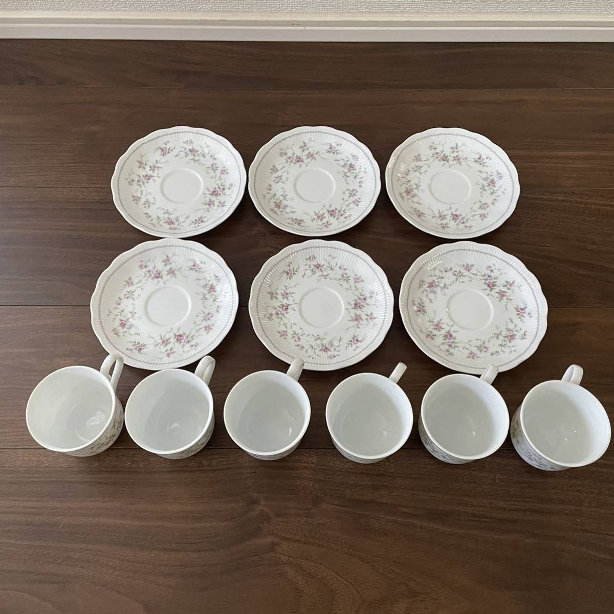 ☆未使用品☆HOYA CHINA☆保谷クリスタル☆Clean☆碗皿☆カップ&ソーサー☆コーヒーカップ☆ティーカップ☆6客セット☆花柄_画像4