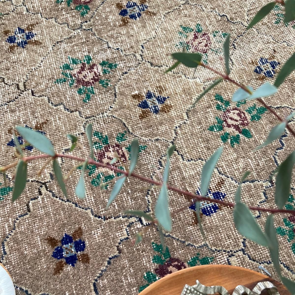 超大判172x251ココアブラウン モロッカンタイル花畑 トルコ 超大判172x251ココアブラウン モロッカンタイル花畑 トルコ