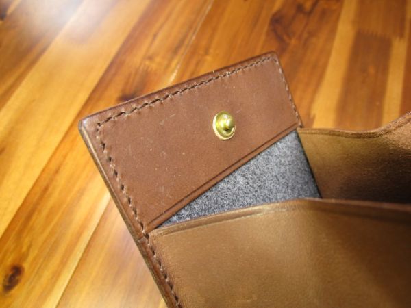 １点限定 ボックスコインケース ブライドルレザー トーマスウェア ブラック 手縫い 革 財布 コンパクト 小さい ハンドメイド 小銭入れ_画像5