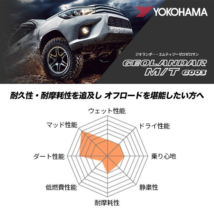 YOKOHAMA GEOLANDAR M/T G003 195/80R15 195/80-15 96S ヨコハマ ジオランダー MT マッドテレーン 取寄せ品 4本送料税込62,480円~_画像2