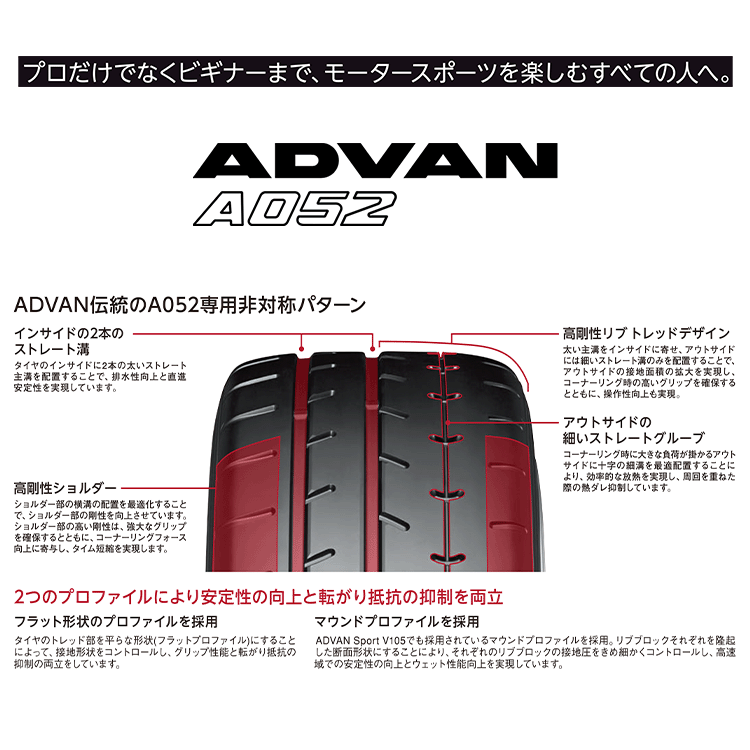 YOKOHAMA ADVAN A052 295/30R18 295/30-18 98Y XL ヨコハマ アドバン ハイグリップスポーツラジアル 取寄せ品 4本送料税込271,084円~_画像3