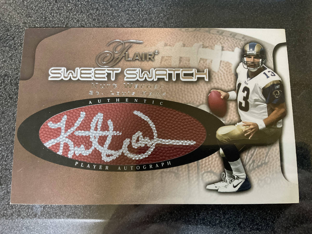 NFL Rams ラムズ 2002 Flair Sweet Swatch Memorabilia Autographs #1 Kurt Warner/500_画像1