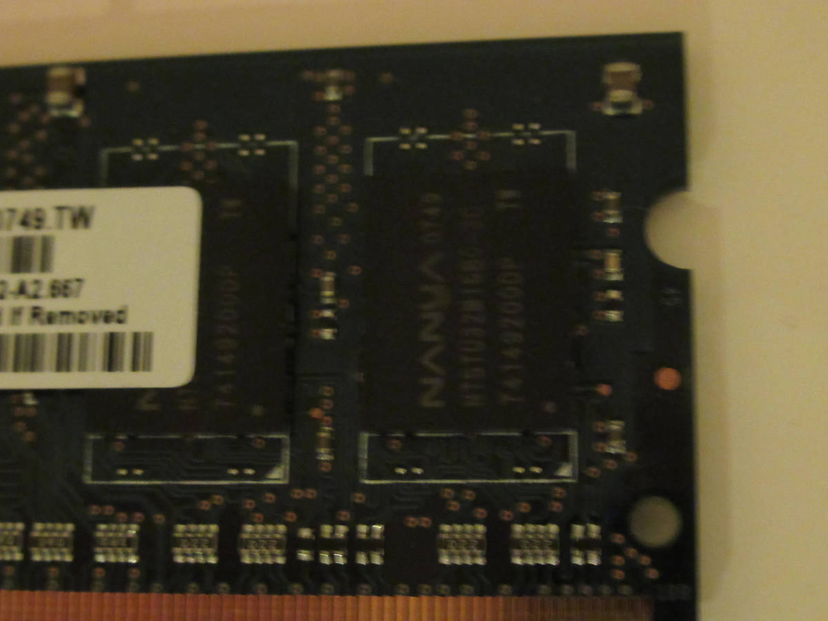 NANYA ノート 512MB 667 MHz DDR2 SDRAM PC2-5300S-555-12-A2 メモリ2Rx16 2個セット_画像5
