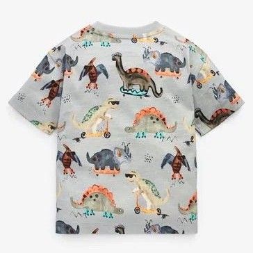 ★新品★男の子 半袖 Tシャツ セット 恐竜 ダイナソー 総柄 2-3Y 100 こども服 半袖Tシャツ