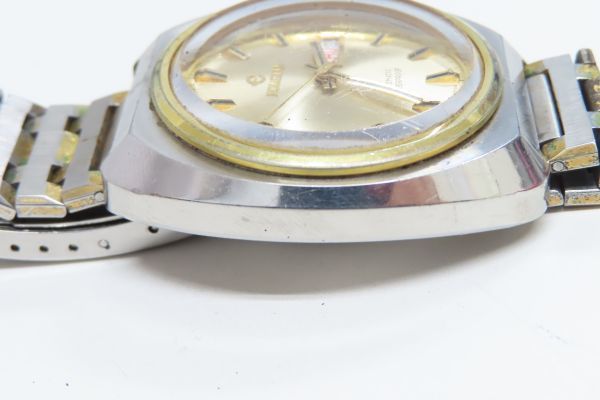 9012/dt/02.03 ELGIN AUTOMATIC WATERPROOF メンズ腕時計 ゴールド シルバーカラー（89868）_画像5