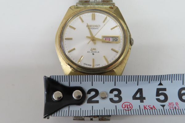 1007/dt/02.14 SEIKO セイコー LM ロードマチック 5606-7000 メンズ 腕時計 AT 自動巻き 23石 デイデイト 鉄道刻印有り（90250）_画像5