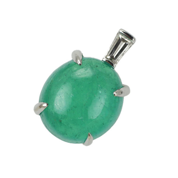 K18WG エメラルド ダイヤモンド ペンダントトップ 2.00ct D0.02ct SELBY