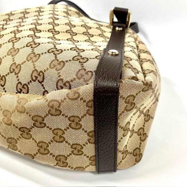 仙14 良品 GUCCI アビー 130736 GGキャンバス トートバッグ グッチ ABBEY レディース ベージュ ショルダーバッグ GG柄_画像4