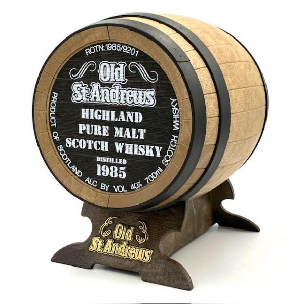 仙36【未開栓】Old St.Andrews スコッチ ウイスキー 40% 700ml 樽型 樽ボトル 台座付き オールドセントアンドリュース_画像1