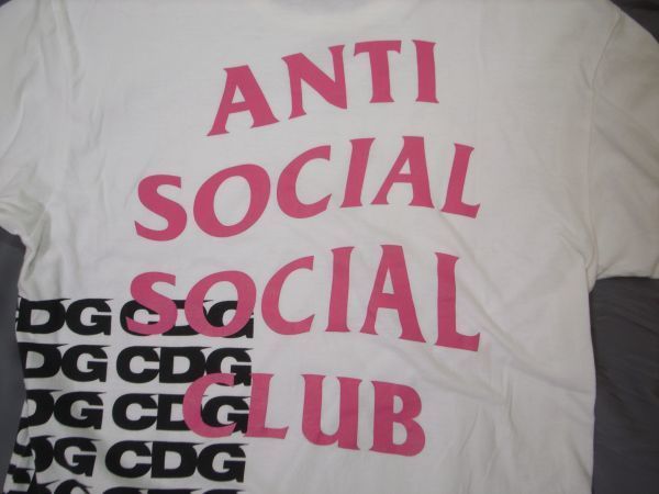 ●CDG XL 半袖Tシャツ ロゴ コラボ ANTI SOCIAL SOCIAL CLUB アンチソーシャルソーシャルクラブ コムデギャルソン BLACK_画像6