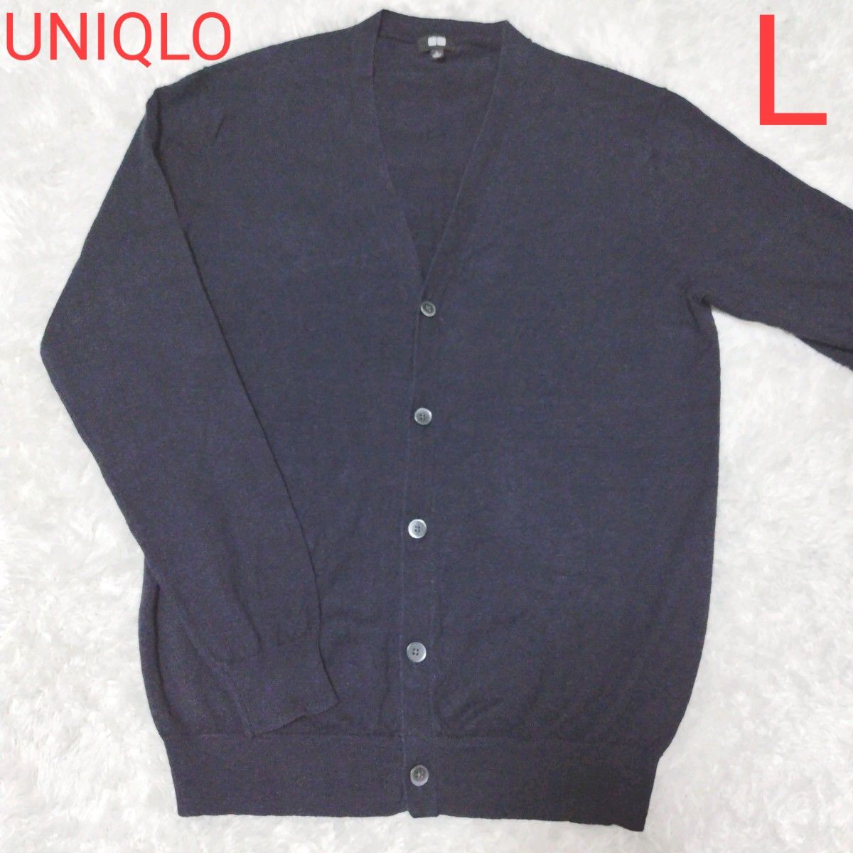 1年保証』 UNIQLO UNIQLO ユニクロ カーディガン紺色 L レディース