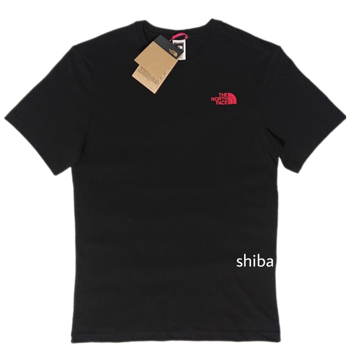 ノースフェイス 半袖 シャドウ 海外M THE NORTH FACE tシャツ BLACK 黒 ブラック 赤 レッド