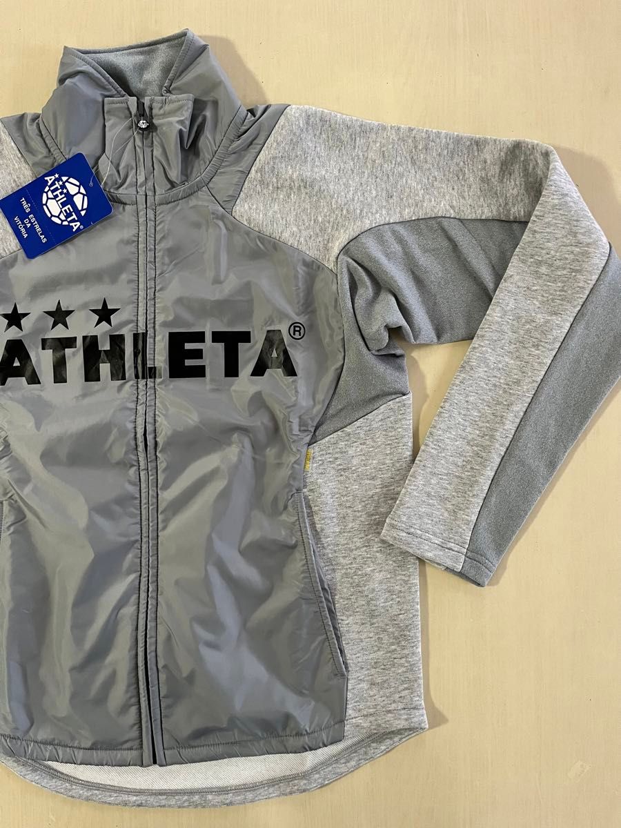 新品タグ付き　メンズS ATHLETA アスレタ　スウェットジャケット　グレー