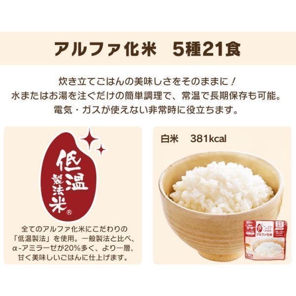 7日分 28食 5年保存 防災食セット10種28食セット 3740g 防災グッズ 防災用品 防災食 災害 備蓄 地震 アルファ米 保存食 ごはん ご飯 非常食_画像5