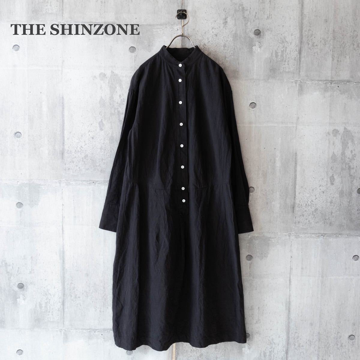 【THE SHINZONE】ザシンゾーン　ロングワンピース　リネン　ブラック　34