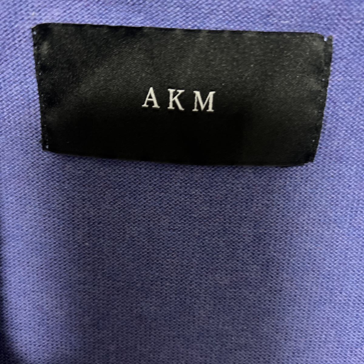 AKM 『argyle shawl cardigan』アーガイル　ニット カーディガン ショールカラー 　サイズＭ　パープル