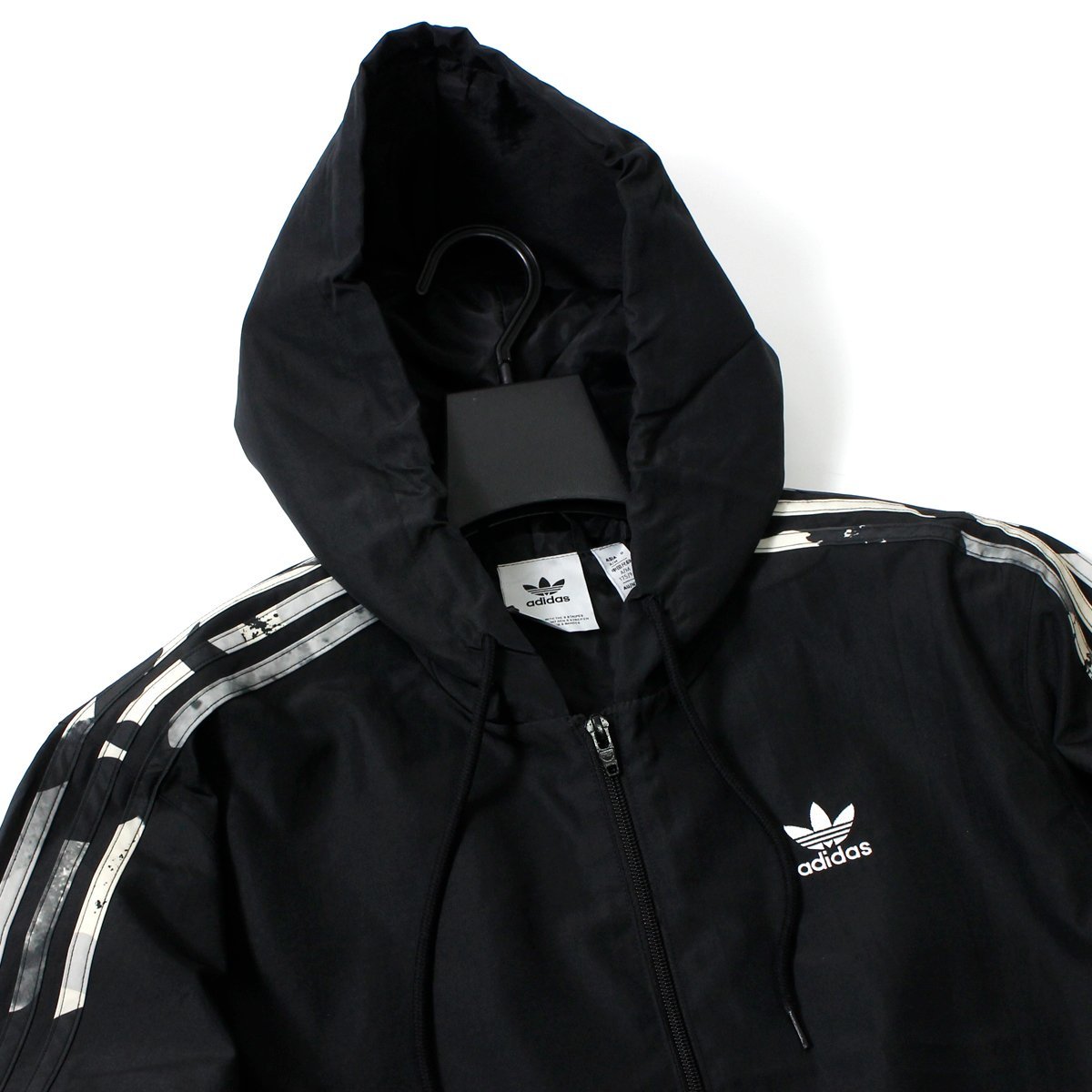 新品 アディダス オリジナルス フルジップ ジャケット 2XL 黒 adidas originals フーディー ブルゾン ウィンドブレーカー カモ ◆CN1898C_画像5