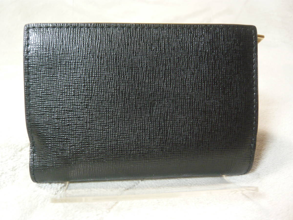 FURLA フルラ サフィアーノ本皮革レザー 折財布 黒 ブラック 状態良 きれい_画像2