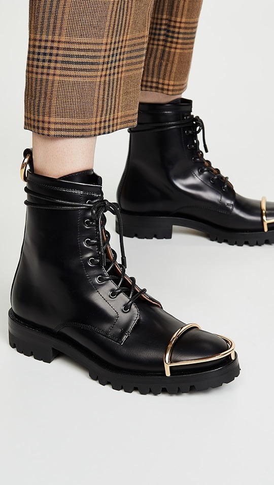 ALEXANDER WANG アレキサンダーワン Lyndon Combat Boots レースアップ ショートブーツ 黒 レザー 35 約22～22.5cm スペイン製 使用僅か_画像8