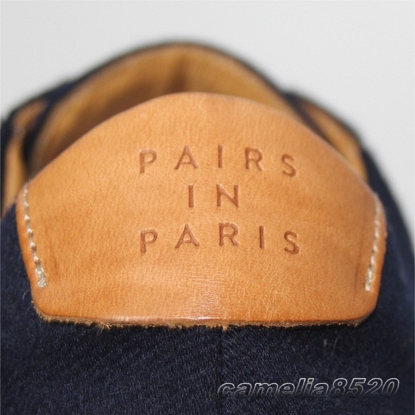 PAIRS IN PARIS ペアーズインパリス スニーカー ネイビー ウール 40 サイズ 約24.5～25cm ポルトガル製 美品 使用僅かの画像2