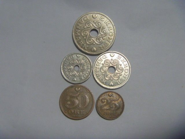 デンマーク 古銭 ハートの硬貨 5種 外国貨幣 コイン 外国銭 セット まとめ売り 同梱割引あり